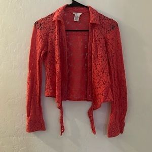 Lace half over shirt .